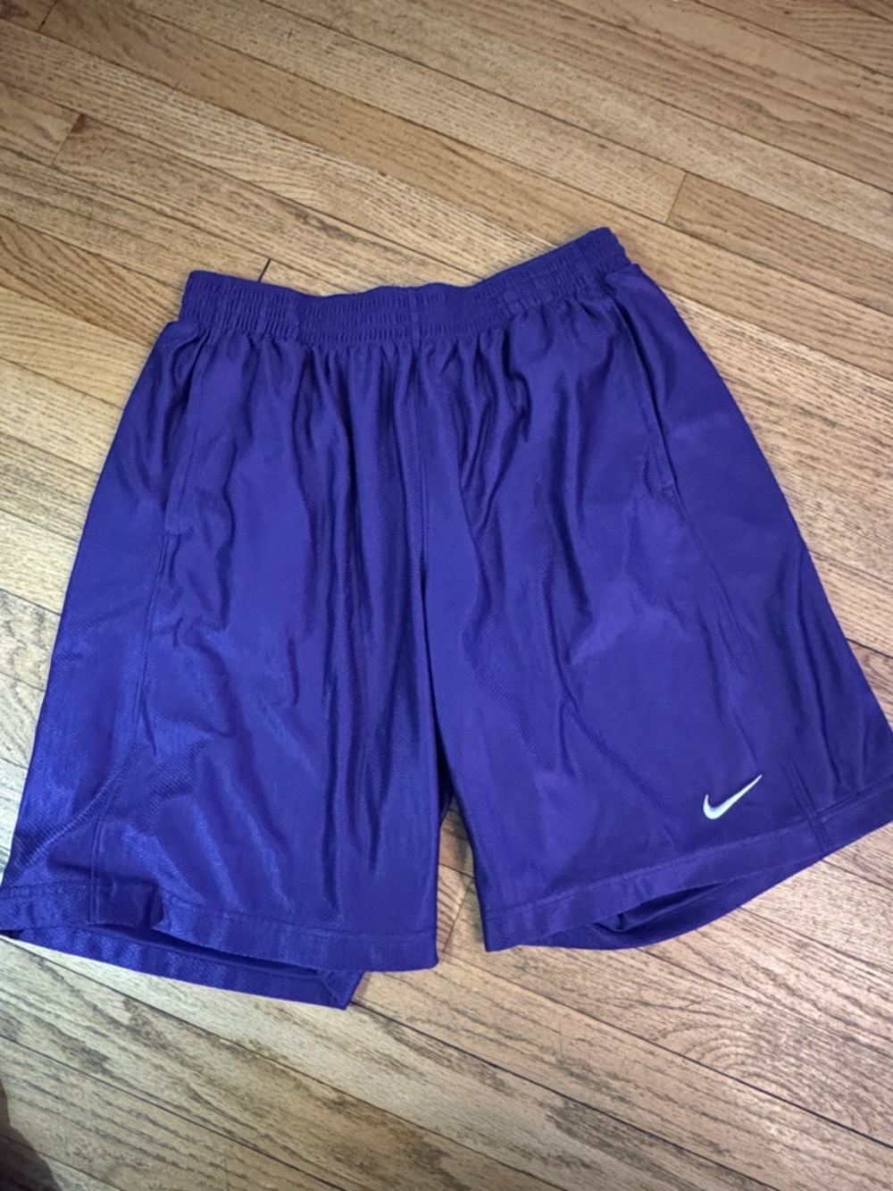 Nike Men's Purple Performance Athletic Shorts with Swoosh